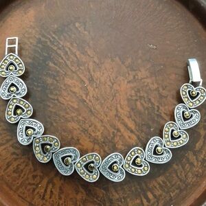 BRIGHTON HEART BRACELET WITH AMBER STONES EUC